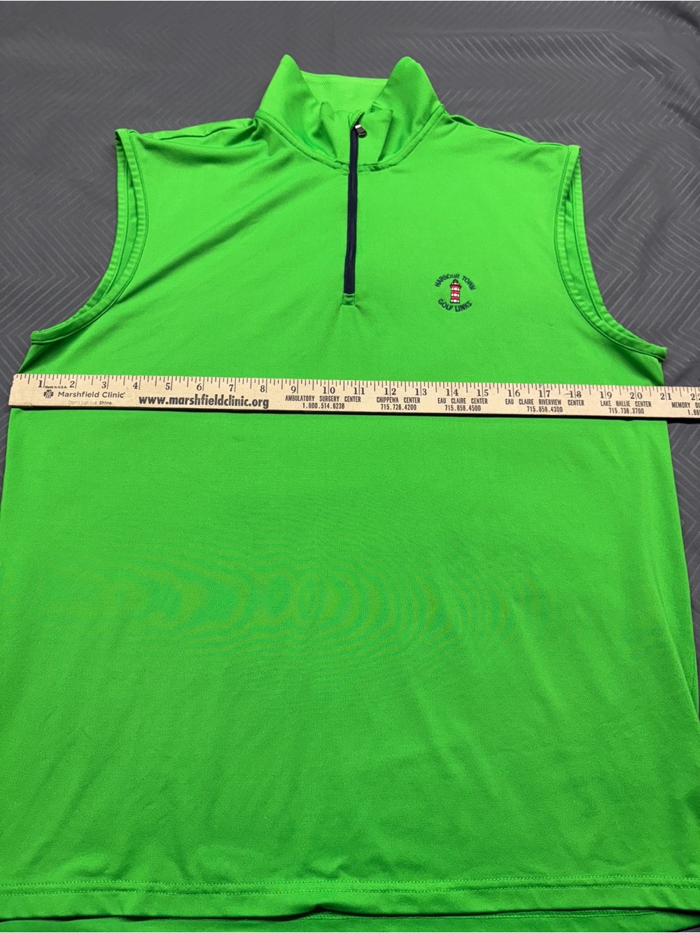 Polo Golf Ralph Lauren Performance 1/4 Zip Vest Green Stretch Harbour Town M - Picture 8 of 10